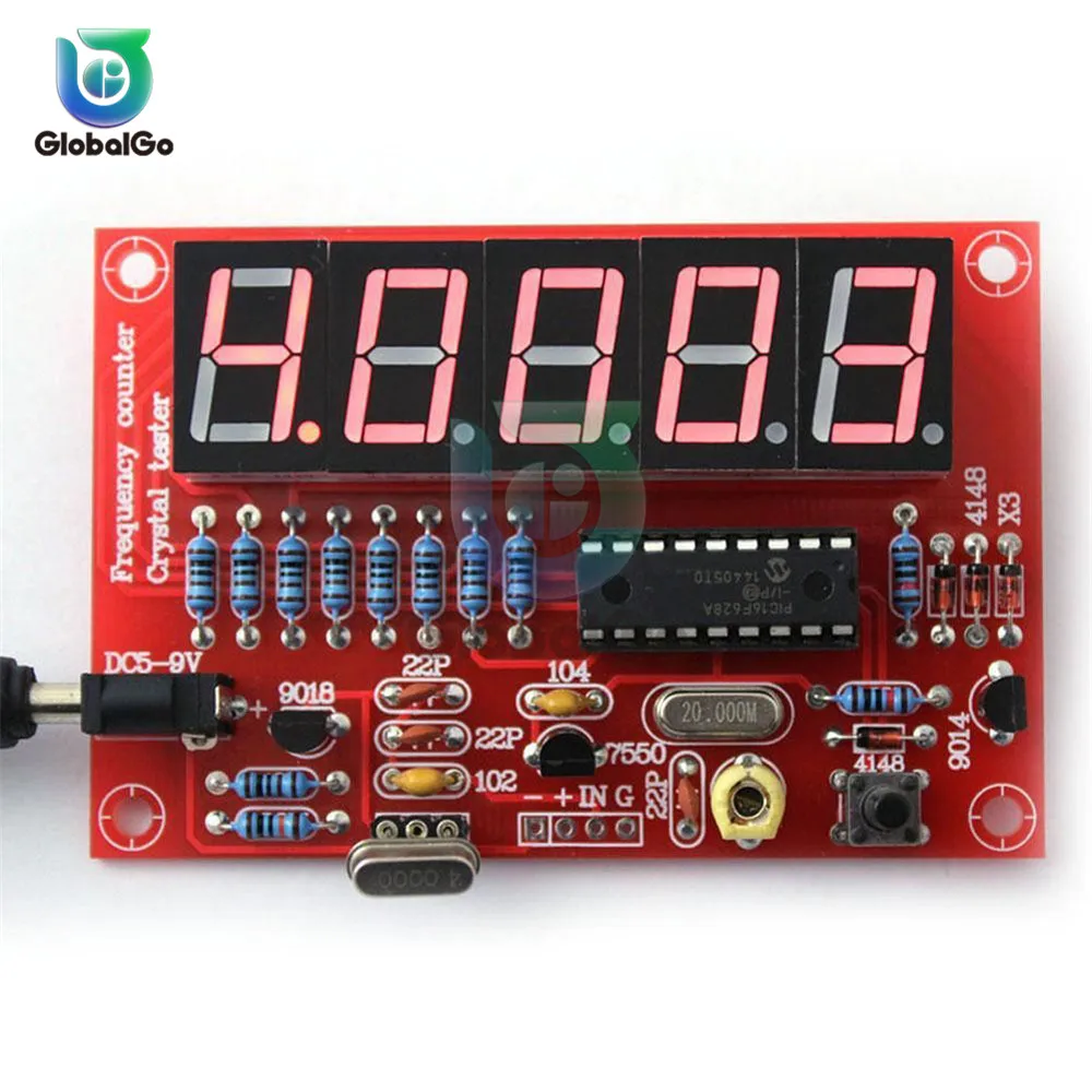 Probador de contador de frecuencia de oscilador de cristal LED Digital, Kit de bricolaje, módulo de medidor de frecuencia Digital de alta precisión de 5 dígitos, 1Hz-50MHz