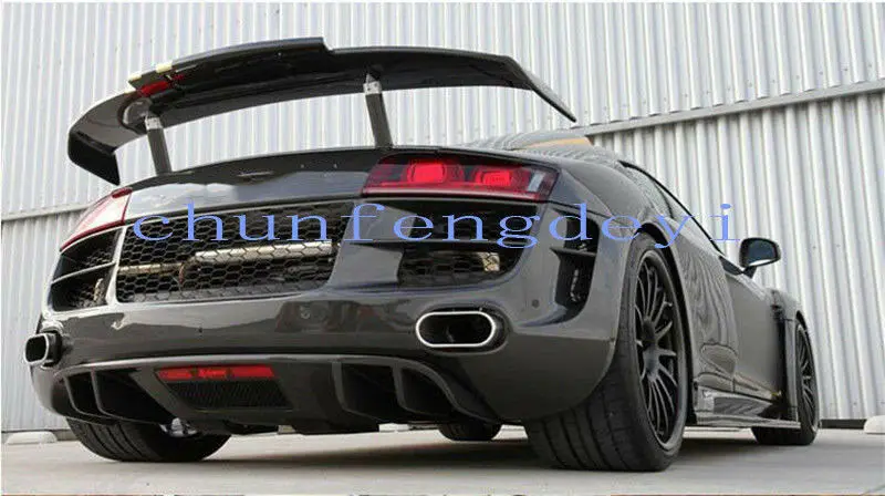 Fit For Audi R8 V8 V10 2008-2015 Real Carbon Fiber Auto Rear Trunk Top Spoiler Wing 1pcs