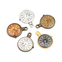 Vintage Pocket Watch Charms Zinc Based Alloy Antique Silver Color Gold Color For DIY Necklace Jewelry Making , 10 PCs