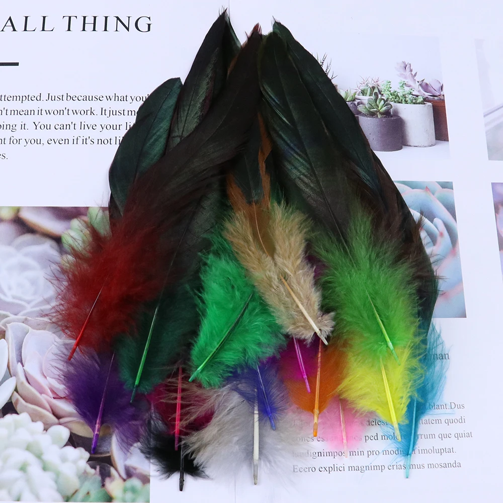 50/100Pcs Natural Black Rooster Feathers 13-18cm Colorful Chicken Pheasant Plumes for Crafts Jewelry Making Party Decoration