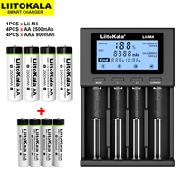 LiitoKala AA 2500mAh AAA 900mAh 1.2V NiMH Rechargeable Battery Suitable for Toys, Mice, Electronic Scales, Etc+Lii-M4 Charger