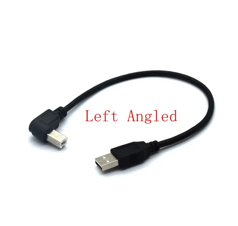 5FT 30cm 50cm 1m 1.5m 90 Degree Left Up Down Right Angle USB 2.0 Printer Cable Type A Male To Type B Male Foil Braided Inside