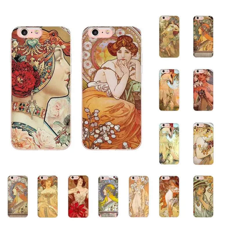 MaiYaCa art poster ALPHONSE MUCHA Phone Case for iphone 13 11 12 pro XS MAX 8 7 6 6S Plus X 5S SE 2020 XR case