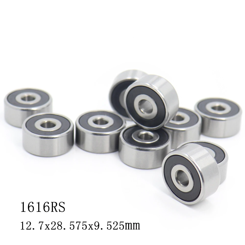 

1616 2RS ABEC-1 10PCS 1/2"x1 1/8"x3/8" inch Ball Bearings 12.7*28.575*9.525 mm 1616RS