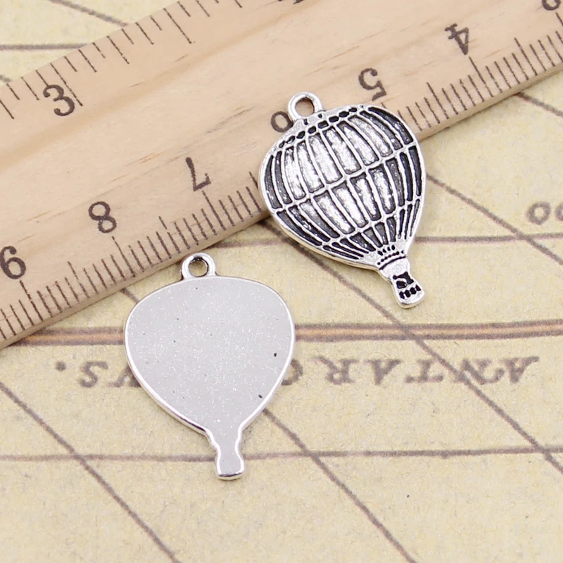 20pcs Charms hot air balloon 24x16mm Tibetan Bronze Silver Color Pendants Antique Jewelry Making DIY Handmade Craft