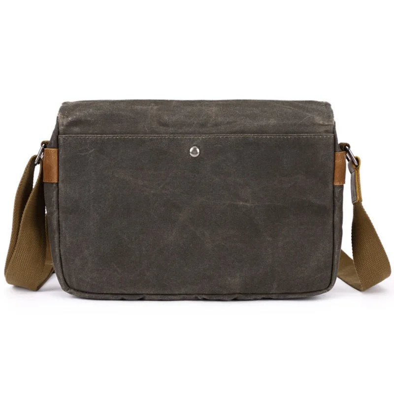 Imagem -03 - Bolsa de Ombro Masculina Encerada Bolsa Vintage de Lona à Prova de Choque para Câmera Dslr Bolsa Transversal Casual de Lona à Prova Dágua para Homens