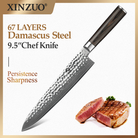 XINZUO 9.5 inch Chef Knife 240mm Gyuto Knife Japanese VG10 Damascus Stainless Steel Butcher Kitchen Knives Pakka Wood Handle