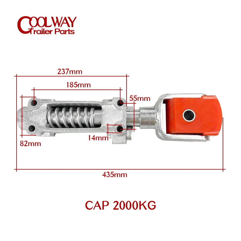 Heavy Duty Offroad Polyblock Hydraulic Override Coupling CAP 2000KG Trailer Coupler RV Parts Camper Caravan Accessories