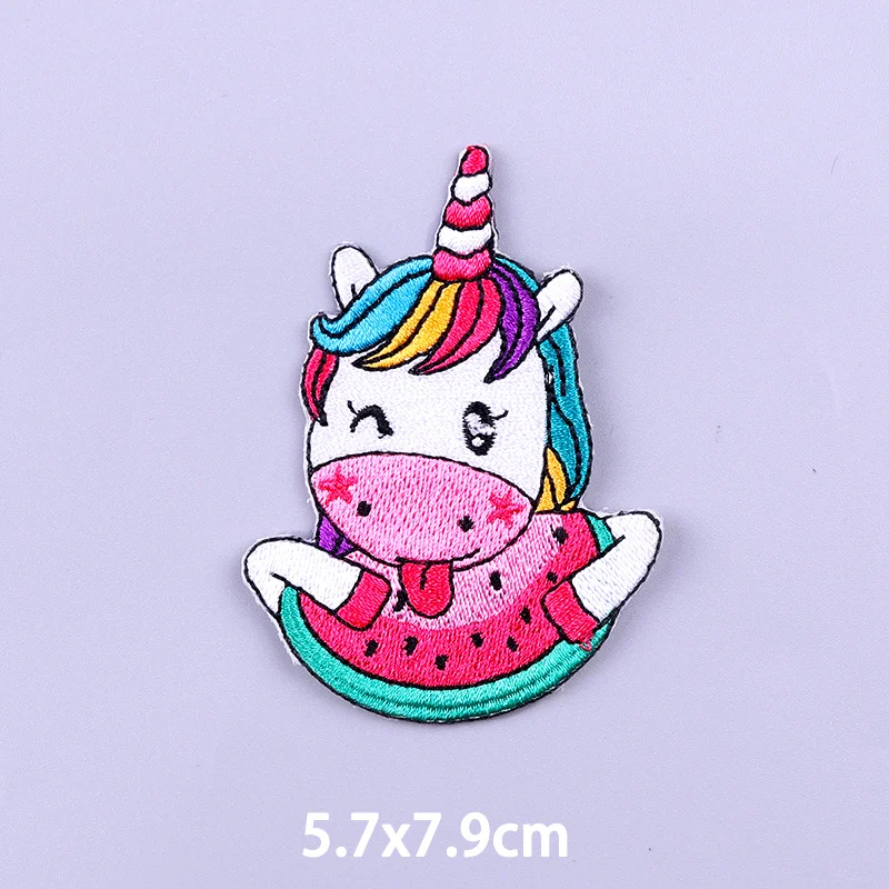 Cute Cartoon Animal Patch Iron On Patches For Clothing Stickers Unicorn Embroidery Patches On Clothes Applique For Clothes Badge