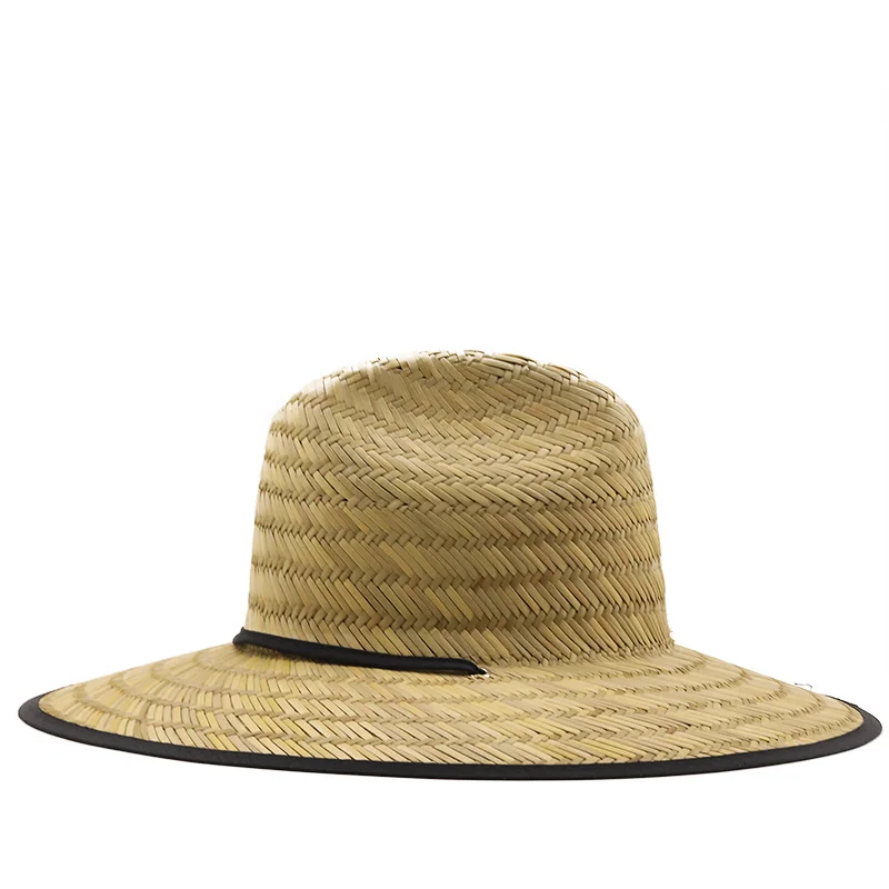 Classic Handwork Women Men Lifeguard Hat Straw Summer Beach Sun hat Outdoor Summer Wide Brim Panama Straw Womens Summer Hat