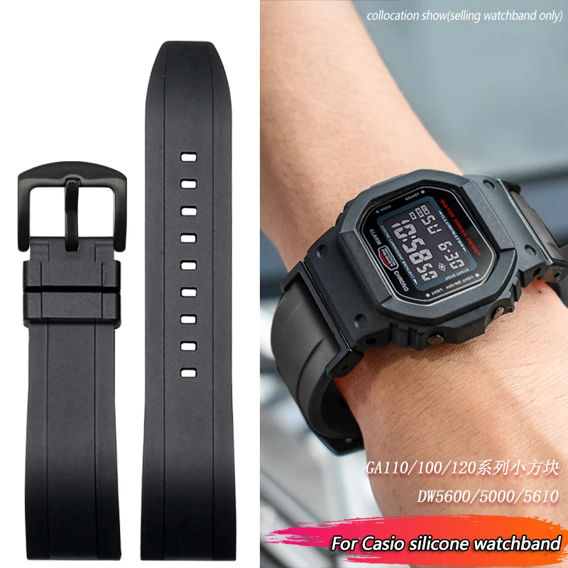 For Casio GA110/100/120 GA140/300 GA710/700 DW5600 DW5000 GWM5610 GA2100 Refit silicone rubber watchband men strap Accessories