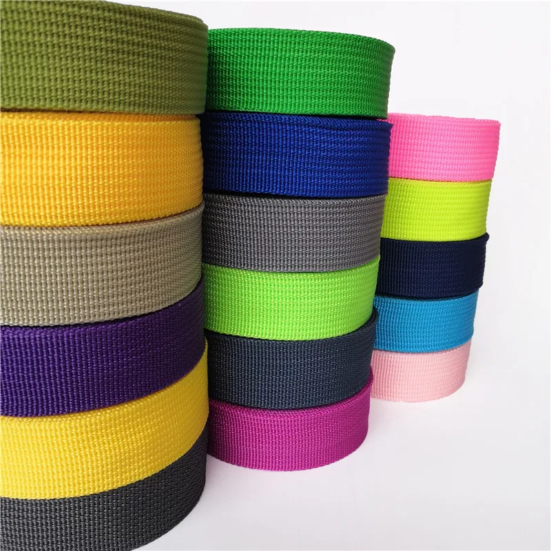 20mm wide 5 yards polypropylene webbing Black Rose Pink for Bags Sewing Belt Webbing Strapping braided strap Garment Shoes