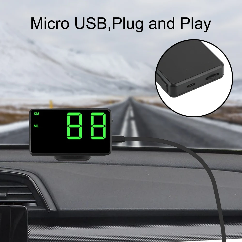 Altitude Display Projector Car Head Up Display Car GPS Speedometer C60s/C80 Odometer Big Fonts LED Display KM/h MPH