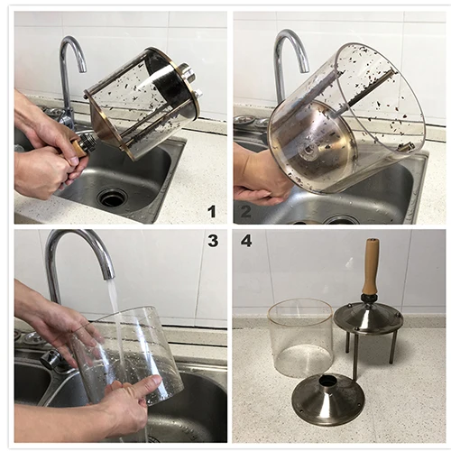 Máquina para hornear granos de café a Gas, tostador de fuego directo, capacidad de 110G, visualización transparente de vidrio, para el hogar pequeño, 220V/400 V