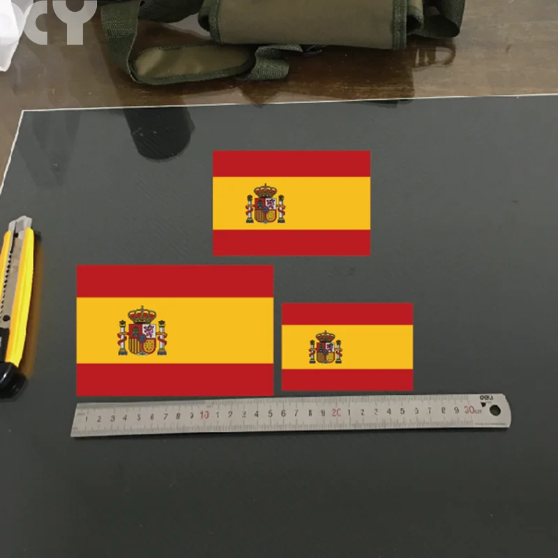 

The Kingdom of Spain Flag Funny Vinyl Car Sticker and Decals for Cars and Motorcycle Self Adhesive