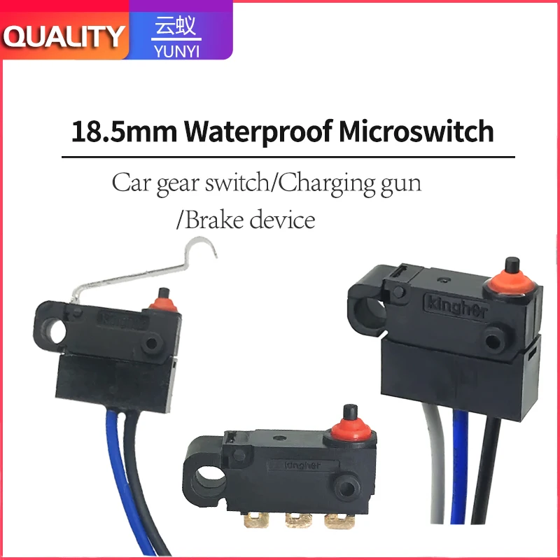 Waterproof Cable Micro Switch IP67 Three Pin Lever Rubber Button Electronic Lock D2HW DW 14.7mm 3A