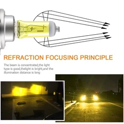 KULUZE 2Pcs H7 Super Yellow Headlamp 3000K 12V55W Yellow low beam H1 H3 H4 H11 Halogen Lamp H10 H27 Fog Proof Light  Car Bulb