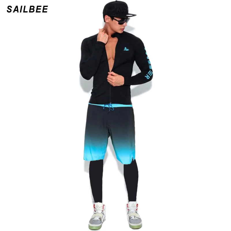 JCZWO UV Protect Surfing Rash Guard Men Swimwear Long Sleeve Swimsuit Mens Rashguard Surf Shirt For Swimming Sail drop shipping