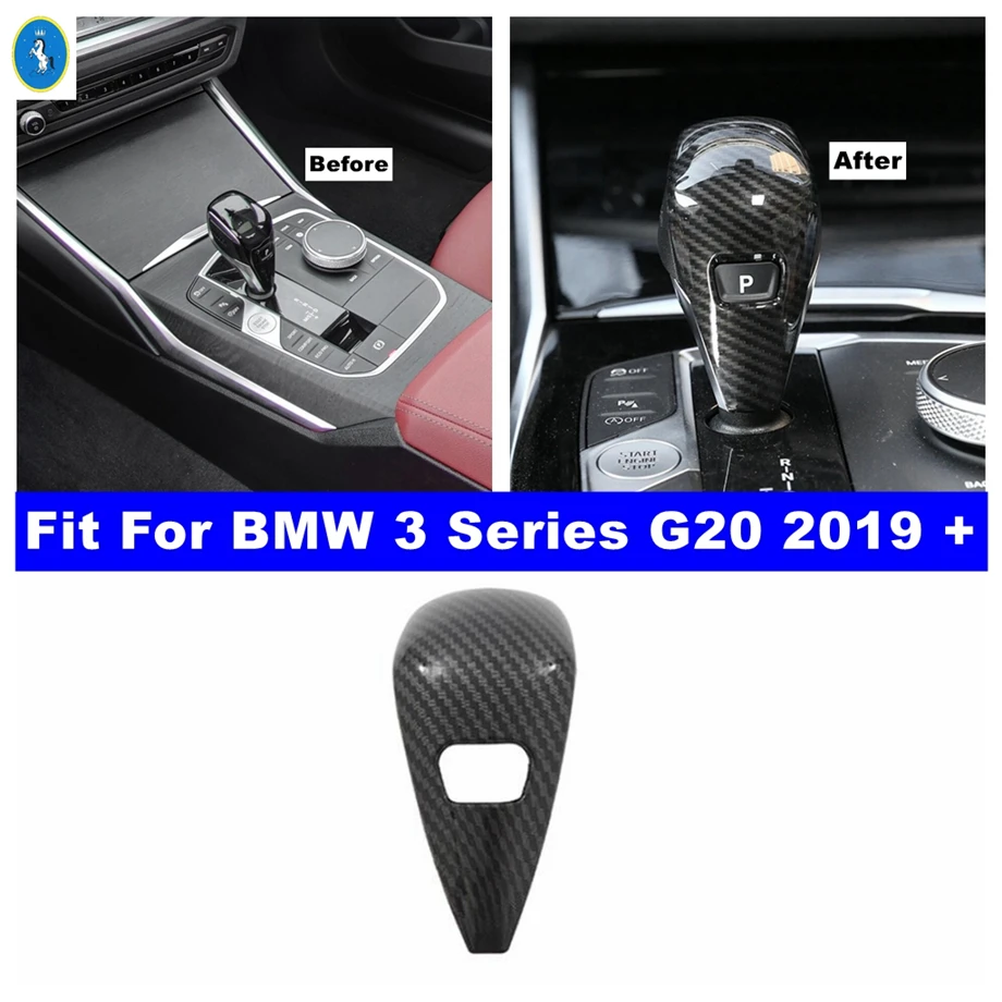 

For BMW 3 Series G20 2019 - 2024 Levers Gear Head Handball Shift Case Knob Grips Cover Trim Carbon Fiber / Interior Accessories