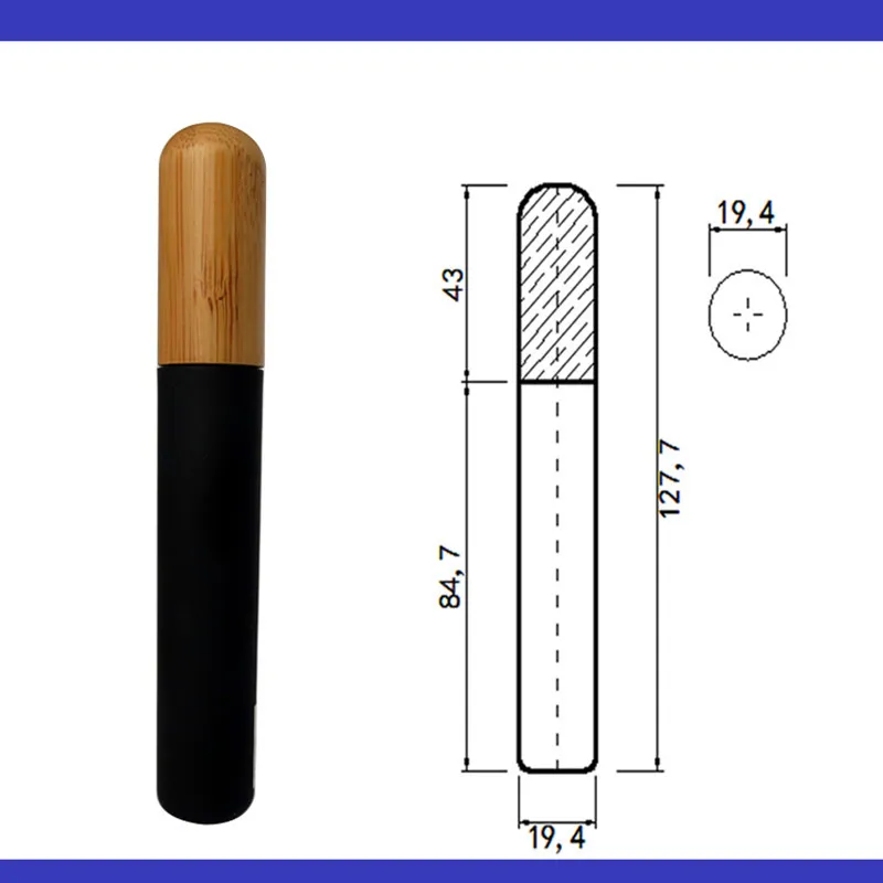 10/20/30/50 stücke 6ml leerer Kosmetik behälter schwarze Mascara Tube Wimpern röhre Lip gloss Lippenstift Tube nachfüllbare Flasche Bambus kappe