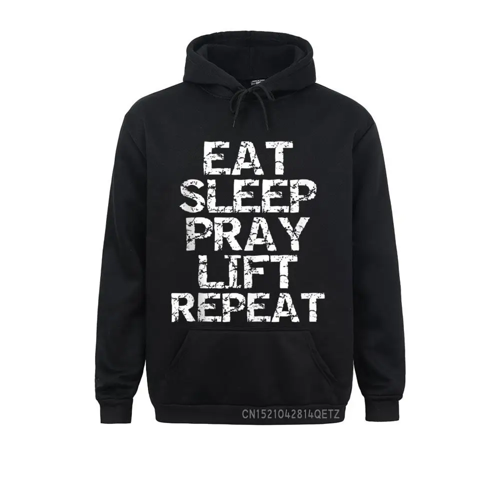 

Long Sleeve Hoodies Sweatshirts Christian Workout Gift Distressed Eat Sleep Pray Lift Repeat Sweats Classic Prevailing