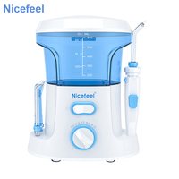 Nicefeel Water Flosser 600ml Oral Irrigator 7 Multifunctional Jet Tips Dental Water Flosser for Braces Care Teeth Cleaning