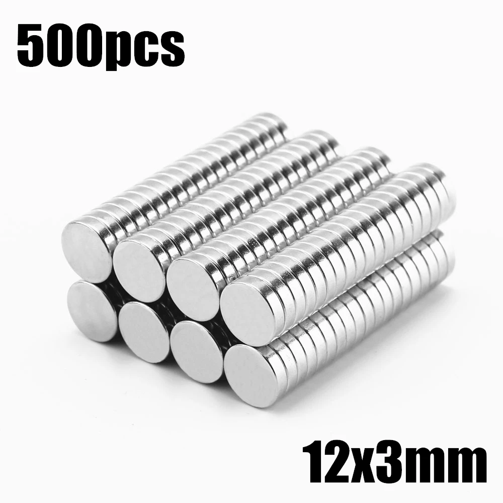 500pcs 12x3mm Super Powerful Strong Bulk Small Round NdFeB Neodymium Disc Magnets Dia 12*3mm Rare Earth NdFeB Magnet