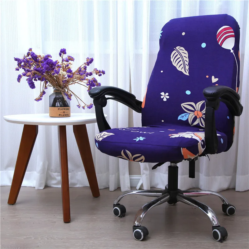 

New Printed Rotating Office Computer Chair Cover Spandex Stretch Seat Case Removable Office Chairs Silpcover Housse De Chaise