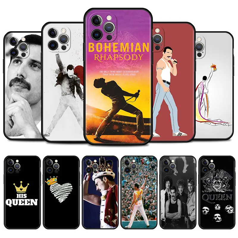 Queen Freddie Mercury Phone Case for iPhone 13 Pro 12 Mini 11 Pro Max XR X 7 8 6 6S Plus XS Max 5S SE 2020 Cover Coque