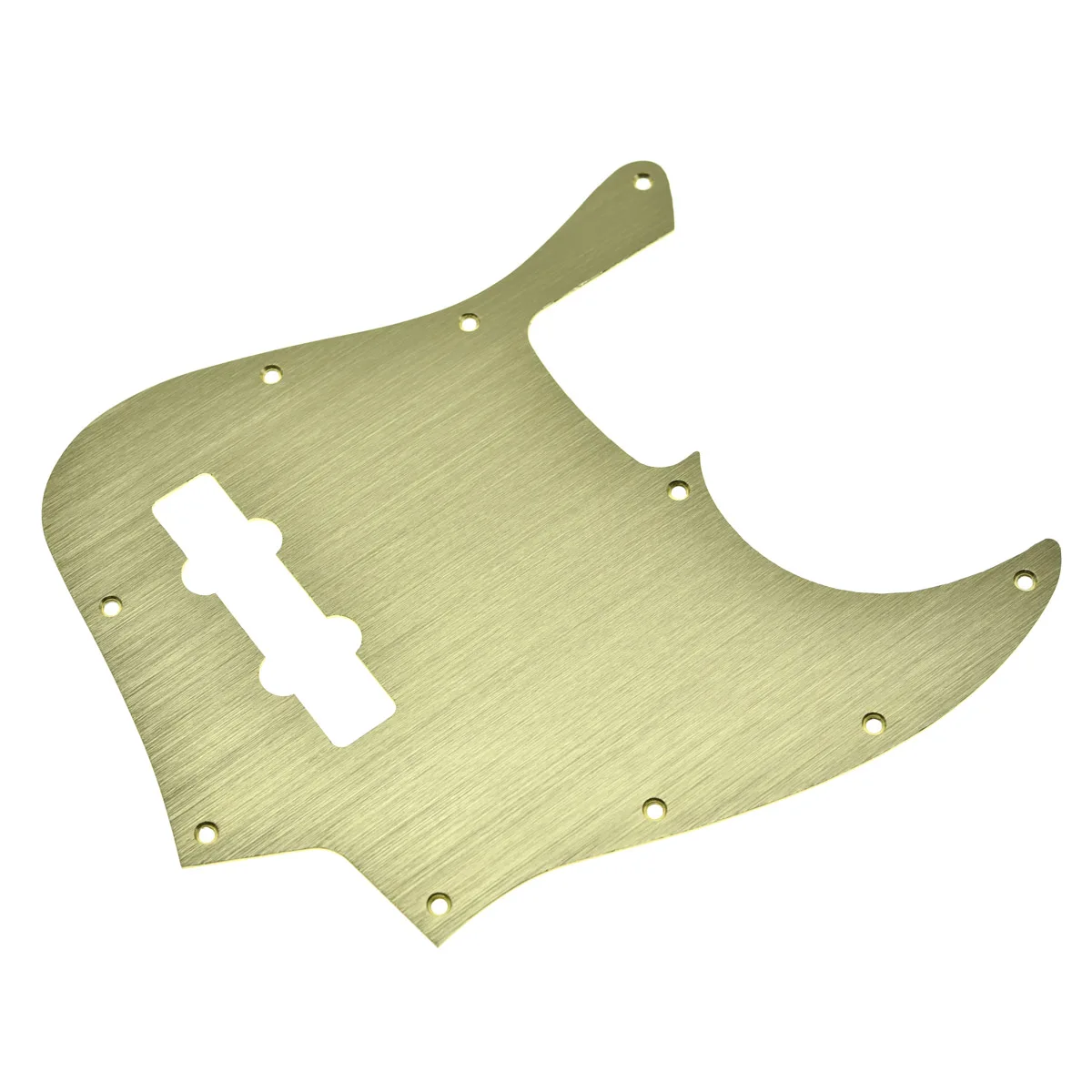 KAISH 10-Hole Metal Anodized Aluminium Jazz J Bass Modern Style Pickguard Fits American Fender Jazz Bass Silver