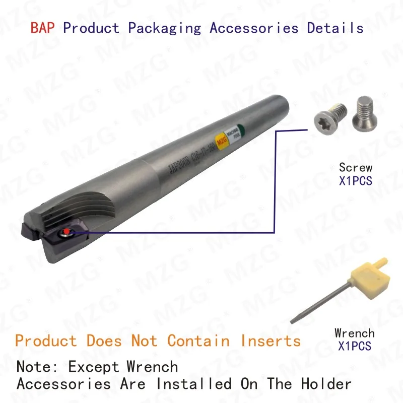 MOSASK BAP300R  BAP300 20mm 25mm CNC Right Angle Shoulder APMT 1135 Carbide Insert End Mill Lathe Indexable Milling Cutter