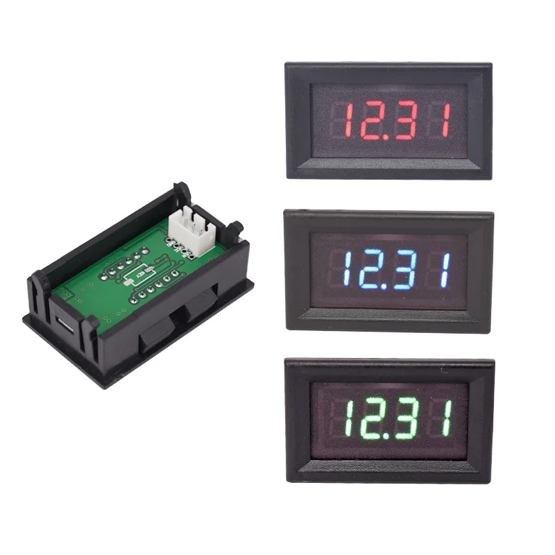 Four-digit Digital Electronic Voltmeter Digital Display Three-wire System 0-33v Dc 12V Battery 8V24V