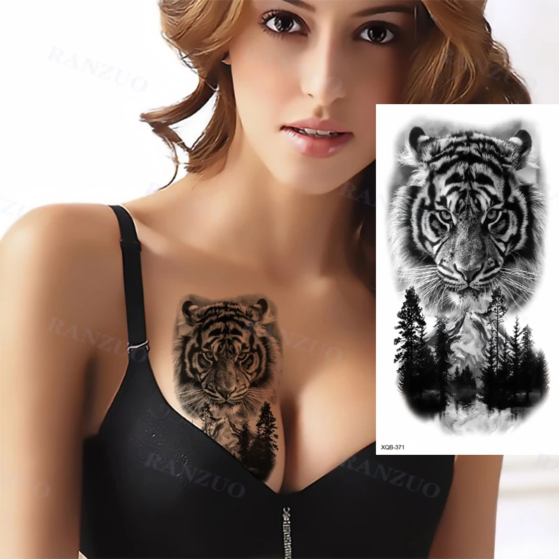 Waterproof Temporary Tattoo Sticker Big Tiger Lion Wolf Rose Arm Tattoo Hipster Tattoo Man Woman Tattoo Body Tattoo Art Tatuajes