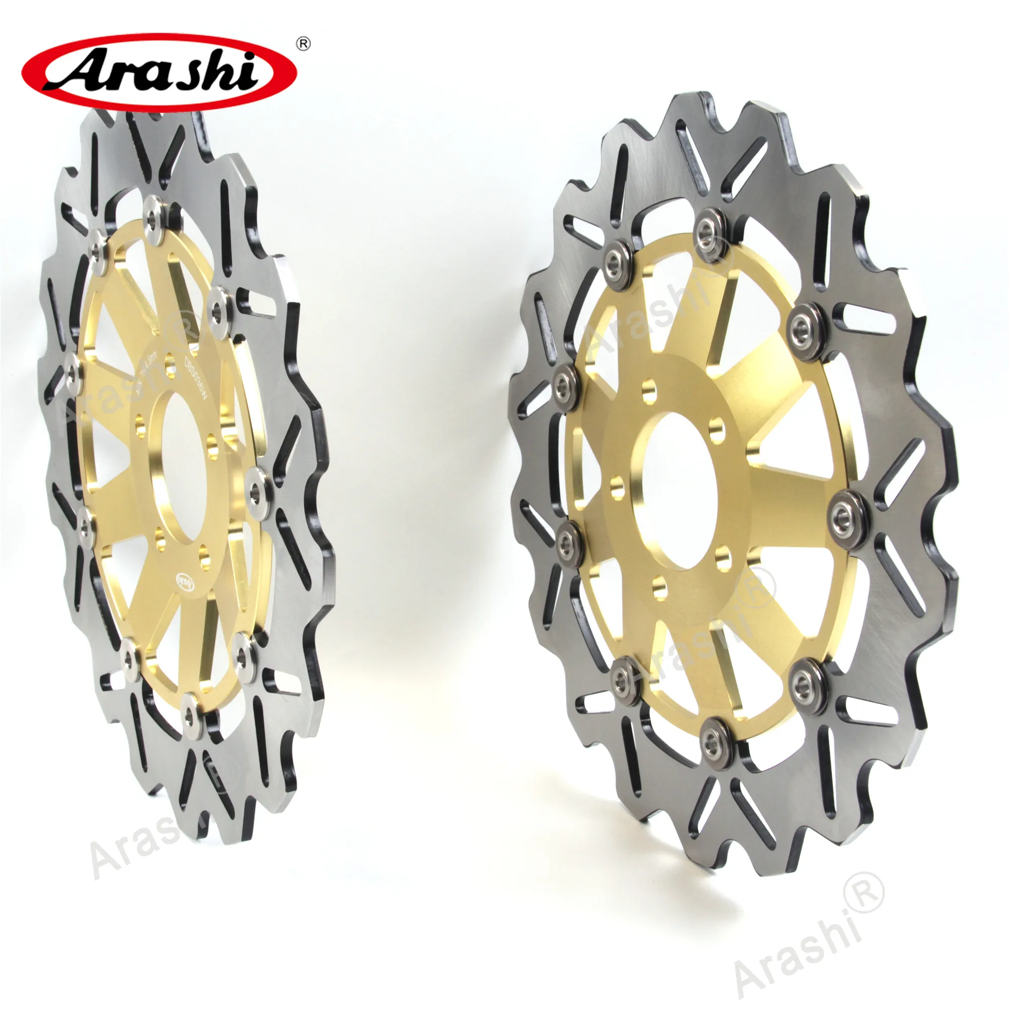 Arashi 1 Pair ZZR600 1990 - 2008 CNC Front Brake Disc Rotors For KAWASAKI ZZR 600 1991 1992 1993 1994 1995 1996 1997 1998 1999