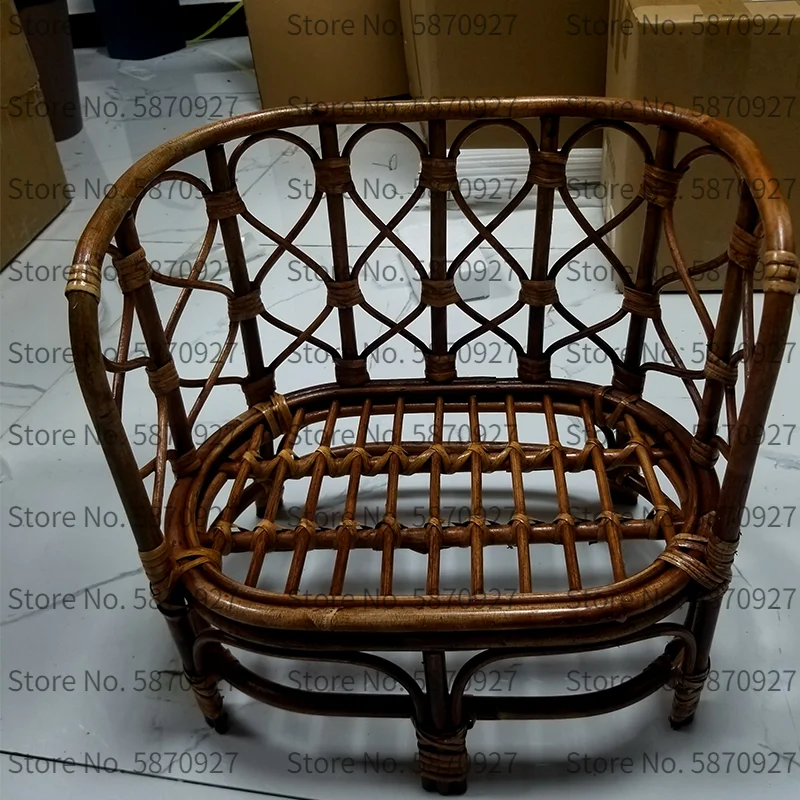 Baby Bamboo Bench Newborn Photography Props Bamboo Bed Rattan Basket Container Infant Pose Baby Shooting Studio Accessories