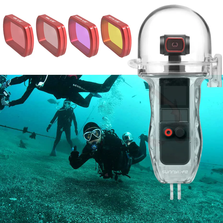 Handheld Gimbal Accessories For DJI Osmo Pocket/2 Waterproof Housing Box Diving Red/Magenta/Pink Lens Filter For Osmo Pocket