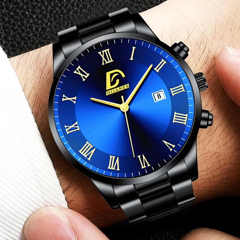 Fashion Men\'s Watch Luxury Stainless Steel Calendar Quartz Wrist Watch Men Business Bracelet Brand Clock relogio masculino