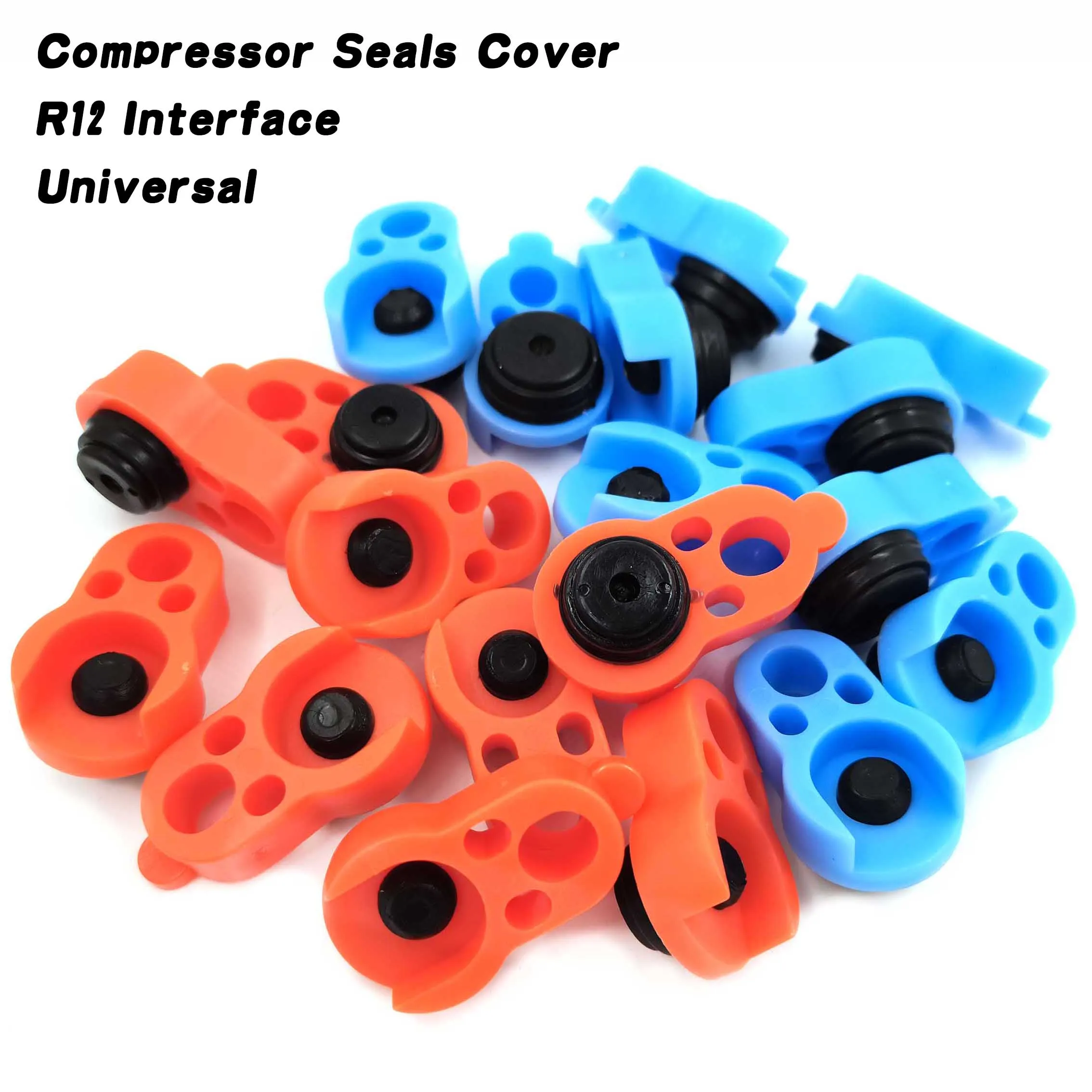 50 Pairs Car Air Conditioning Compressor R12 R134a Interface High and Low Pressure Plastic Sealing Cover Cap Gasket
