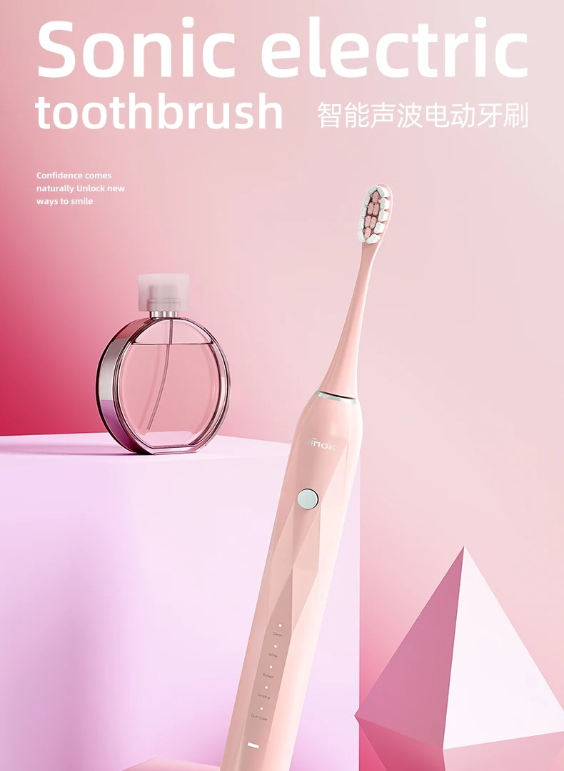 Зубная щетка JIMOK T1 электрическая с мягкой щетиной, водонепроницаемая перезаряжаемая автоматическая для отбеливания зубов