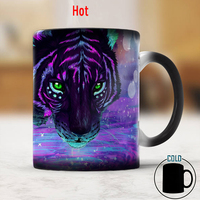 Magic Tiger Coffee  Color Changing Mug 350ml Heat Sensitive Ceramic Tea Milk Cup