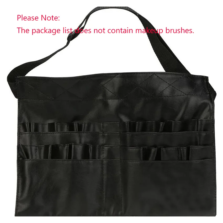 Women Multifunction Leather Brush Holder Bag Waist Strap Belt Apron Makeup Cosmetic Organizer for Professional Makeup Artist