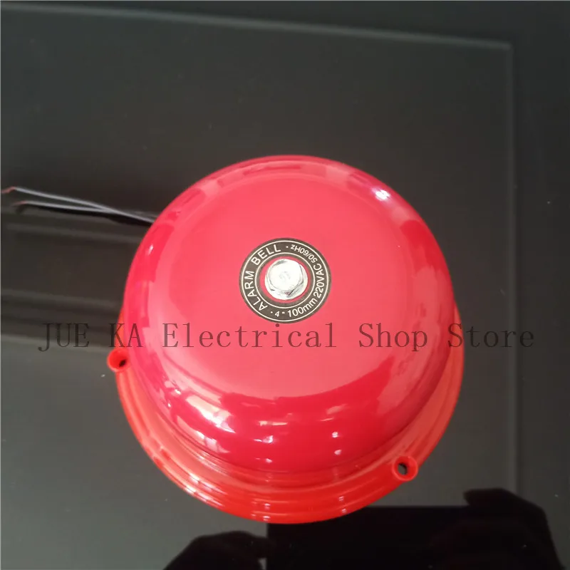 AC 220V 150mm 6 inch Dia Schools Fire Alarm Round Shape Electric Bell Red