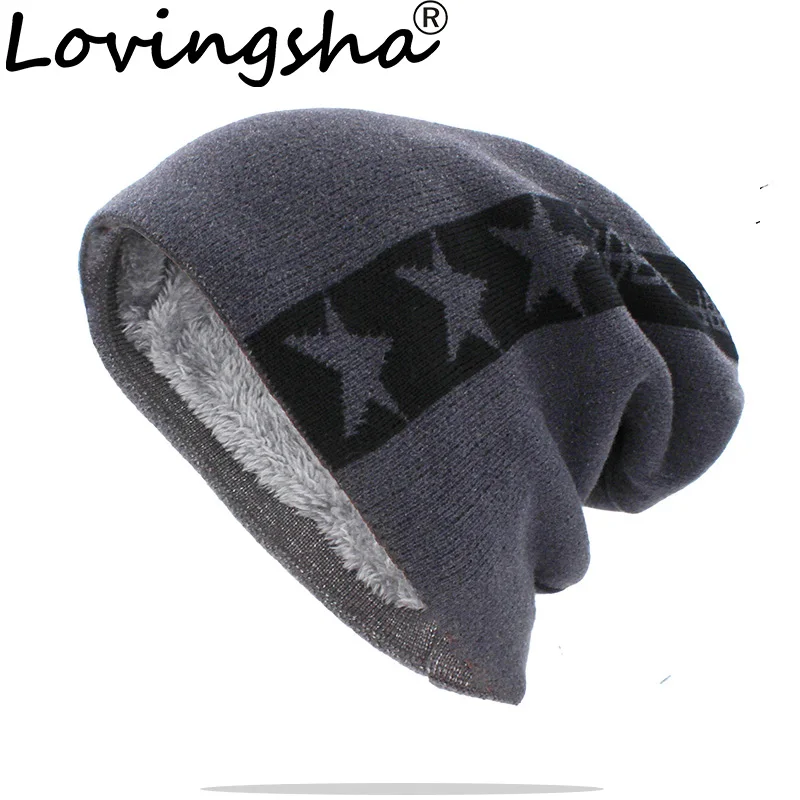 

LOVINGSHA Adult Women Winter Warm Hat For Men Unisex New Wool Knitted Casual Beanies Skullies Brand Outdoor Cotton Hats HT139