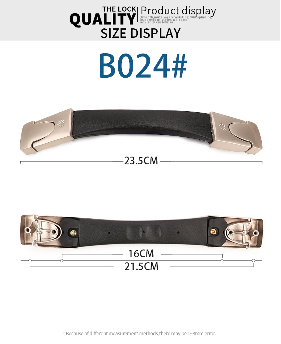 SUZAOZHE Suitcase Luggage Replacement Handle Travel Suitcase Handle Strap Factory Replacement Zinc Alloy Grip Carry Grip