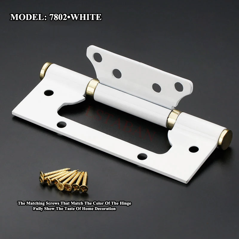 1 Pair Furniture Accessories 304 Stainless Steel Hinge 5 Inch Slotless Door Hinge Thickened Mute Door Hinge 2 Pieces