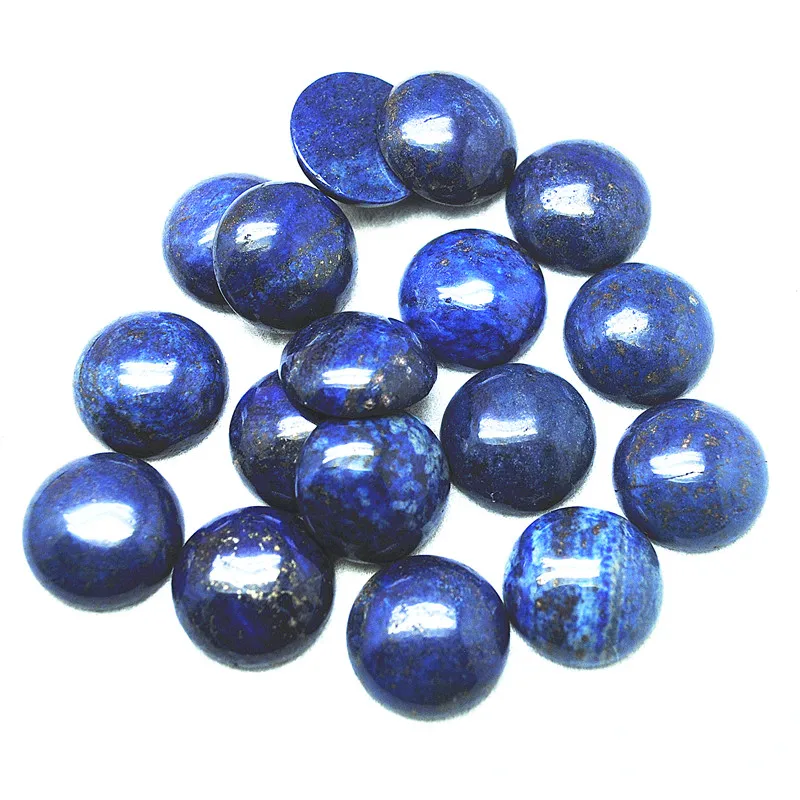 5PCS Nature Lapis Lazuli Cabochons Round Shape Size 8MM 10MM 12MM 20MM Loose Beads Accessories Top Wholesale Price Free Shipping