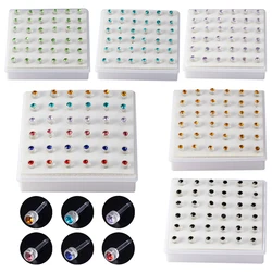 36pcs Colorful Stud Earings Set Prevent Allergy Cartilage Acrylic Tragus Helix Crystal Ear Piercing for Women Girl Gifts Jewelry