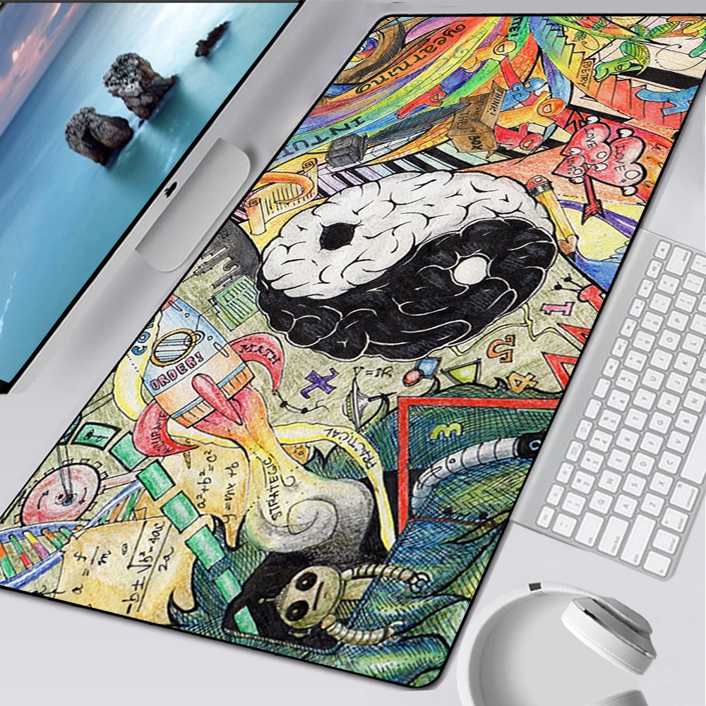 Large Gaming Mouse Pad Computer Mousepad PC Gamer Mouse Mat Laptop Mausepad Left Right Brain Mouse Carpet Keyboard Mat Desk Pad