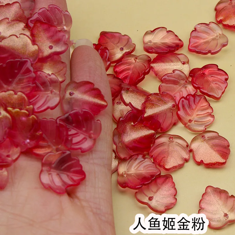 14x15MM Leaf Shaped Glass Beads Pendant Multicolor Spaced Loose Crystal Beads For DIY Handmade Jewelry Necklace Bracelet Making