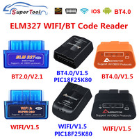 OBD2 ELM327 4.0 OBD ELM327 Bluetooth V1.5 V2.1 ELM 327 WIFI/WI-FI V1.5 OBDII Car Diagnostic Scanner Tool For Android/IOS/Windows